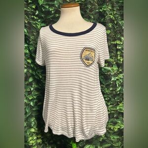 Hummingbird Brand T Shirt Wander 1989 Sheer Striped Womens Large New